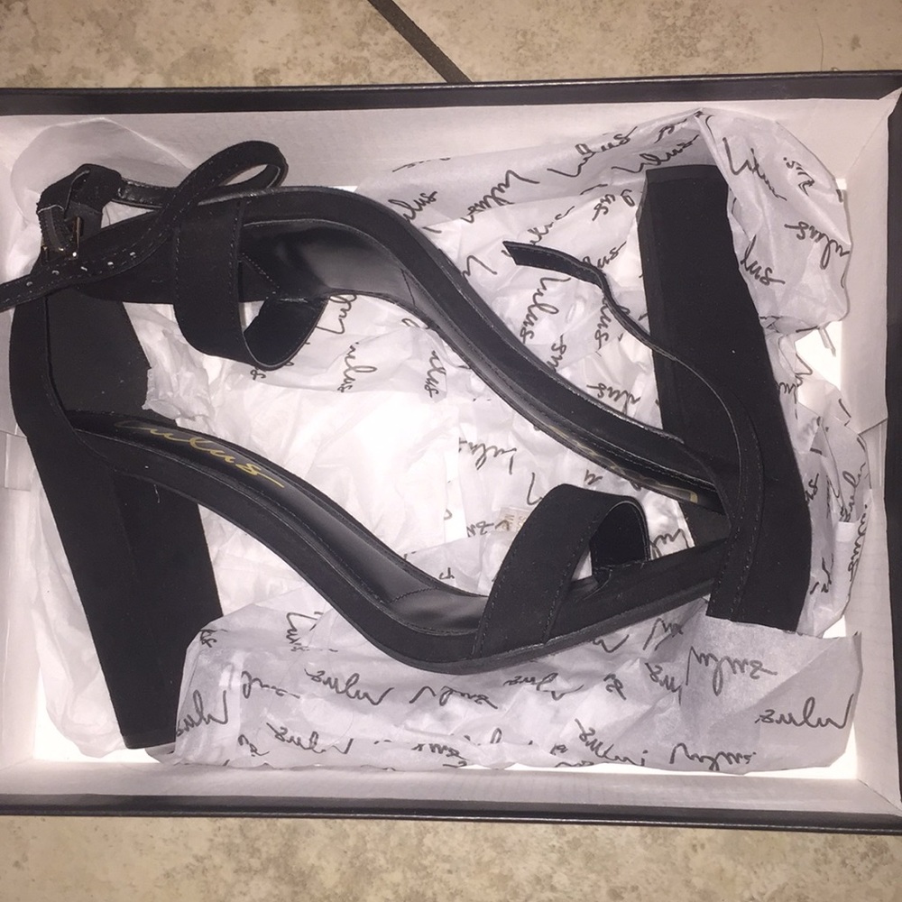 Black strappy heels